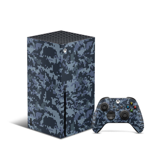 Xbox Series X Skin Aufkleber Design Schutzfolie Vinyl - Digital-Navy-Camo Aufkleber Skins4u