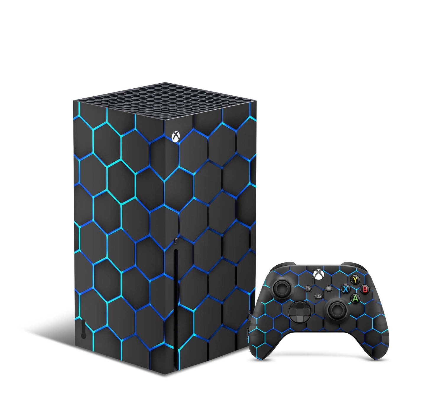 Xbox Series X Skin Aufkleber Design Schutzfolie Vinyl - Exo-Blau Aufkleber Skins4u