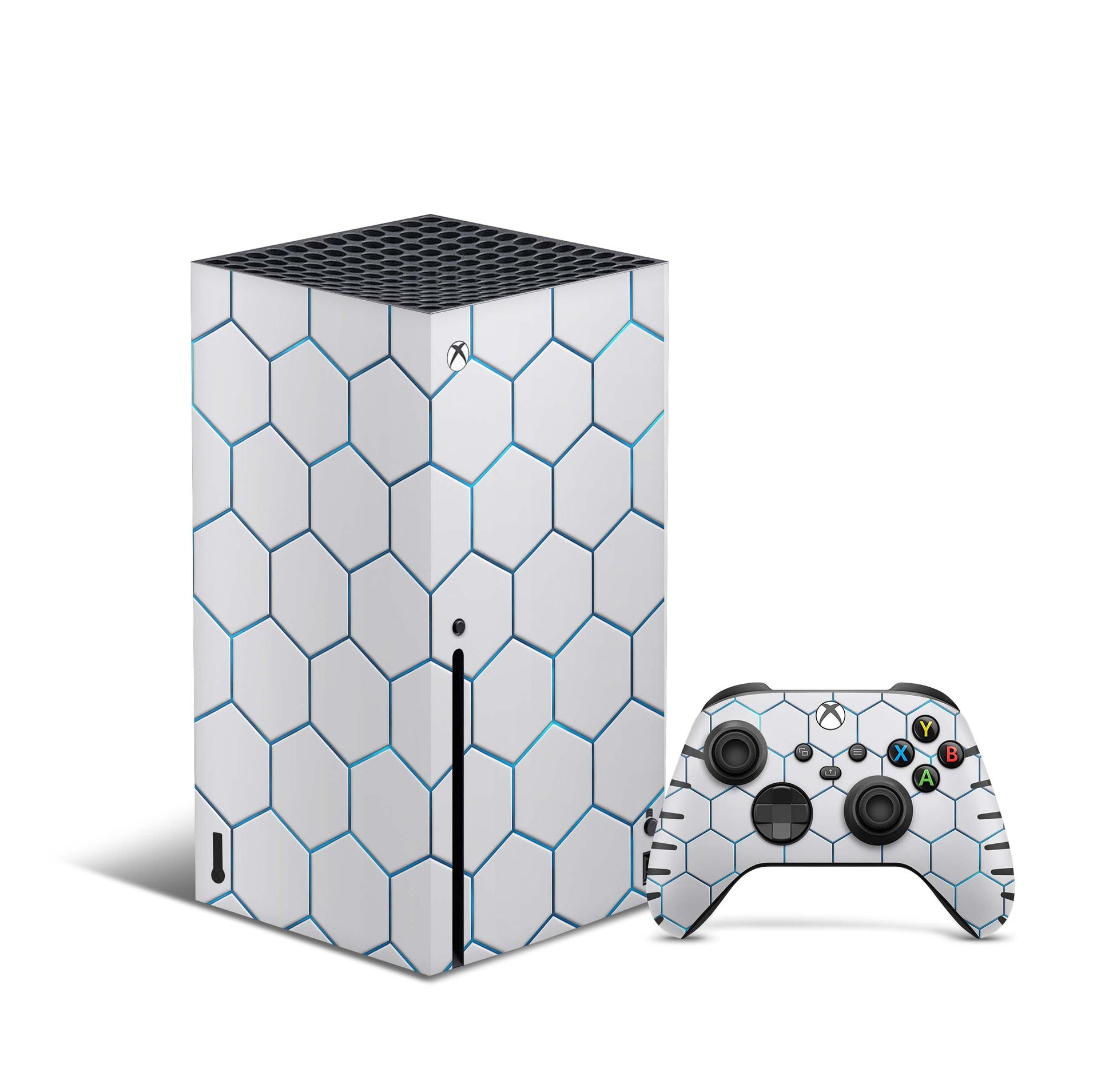 Xbox Series X Skin Aufkleber Design Schutzfolie Vinyl - Exo-Light-Blue Aufkleber Skins4u