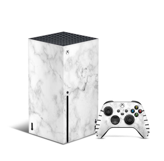 Xbox Series X Skin Aufkleber Design Schutzfolie Vinyl - Marmor-Weiss Aufkleber Skins4u
