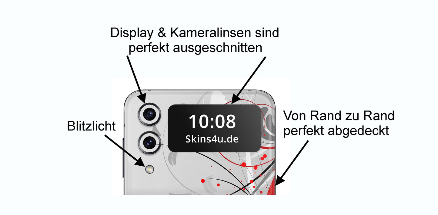 Samsung Galaxy Z Flip 3 Flip 4 Skin Handy Folie Premium Solid State schwarz Aufkleber Skins4u   