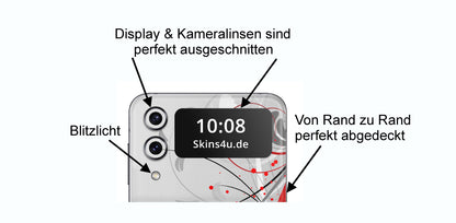 Samsung Galaxy Z Flip 3 Flip 4 Skin Handy Folie Premium Black Woodgrain Aufkleber Skins4u   
