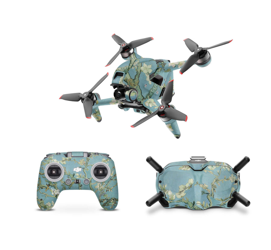 DJI FPV Skin Drohnen Folie DJI Skins für Goggles 2 und DJI Controller Blossoming Elektronik-Sticker & -Aufkleber Skins4u DJI FPV Drohne + Controller + Goggles 2 1 