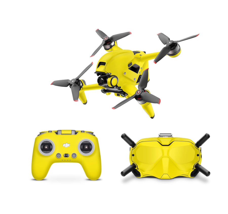 DJI FPV Skin Drohnen Folie DJI Skins für Goggles 2 und DJI Controller matt gelb Elektronik-Sticker & -Aufkleber Skins4u DJI FPV Drohne + Controller + Goggles 2 1 