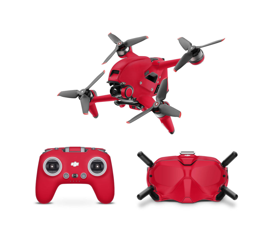 DJI FPV Skin Drohnen Folie DJI Skins für Goggles 2 und DJI Controller matt rot Elektronik-Sticker & -Aufkleber Skins4u DJI FPV Drohne + Controller + Goggles 2 1 