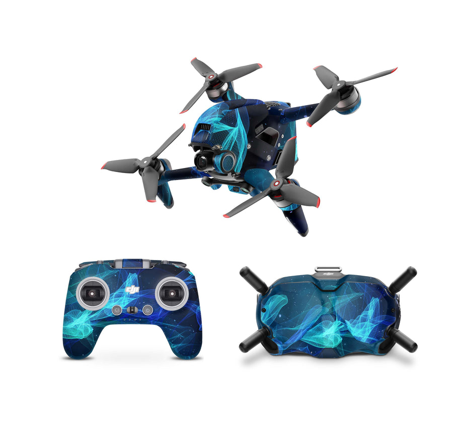 DJI FPV Skin Drohnen Folie DJI Skins für Goggles 2 und DJI Controller Star Spiral Elektronik-Sticker & -Aufkleber Skins4u DJI FPV Drohne + Controller + Goggles 2 1 