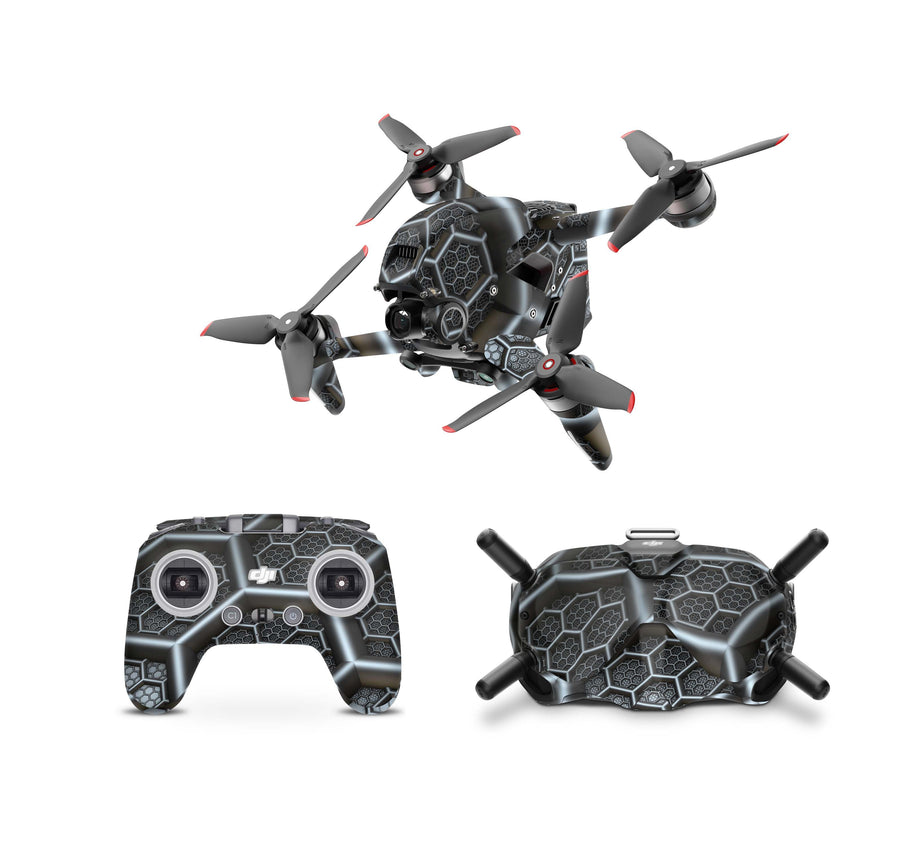 DJI FPV Skin Drohnen Folie DJI Skins für Goggles 2 und DJI Controller Wasp Elektronik-Sticker & -Aufkleber Skins4u DJI FPV Drohne + Controller + Goggles 2 1 