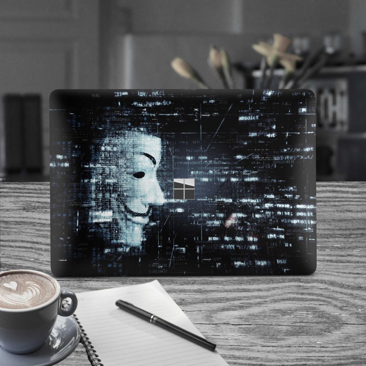 Microsoft Surface Book 2 Skin 15" Premium Vinylfolie Kratzerschutz Design Anonymous Elektronik-Sticker & -Aufkleber Skins4u   