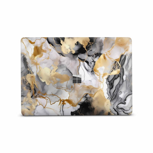 Microsoft Surface Laptop Studio Premium Vinylfolie Kratzerschutz Design Marmor gold black Elektronik-Sticker & -Aufkleber Skins4u   