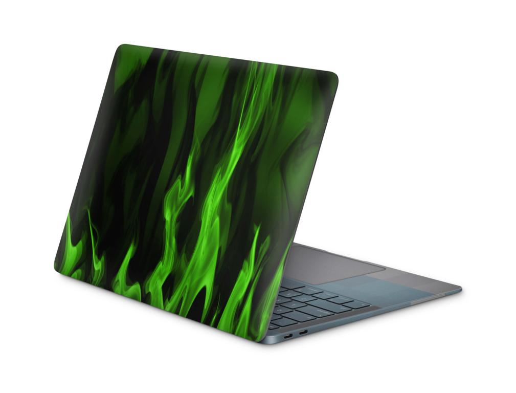 Laptop Aufkleber Universal Skins Design Aufkleber Schutzfolie Cover Skin Grüne Flammen Laptop Skins Folien skins4u