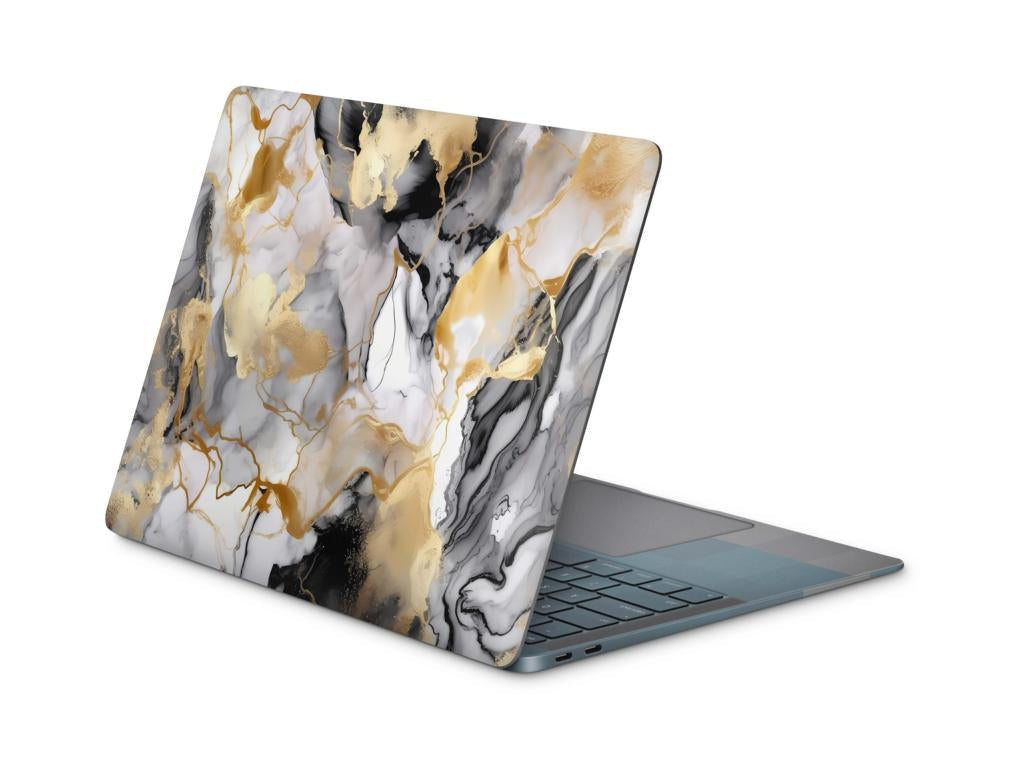 Laptop Aufkleber Universal Skins Design Aufkleber Schutzfolie Cover Skin Marmor gold black Laptop Skins Folien skins4u