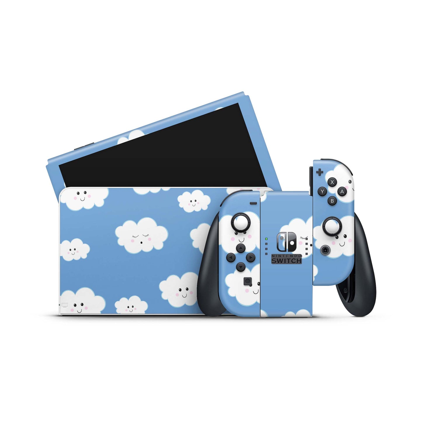 Nintendo Switch Skin Wrap Aufkleber Vinyl Skins Folie Design blaue Wolken Aufkleber Skins4u   