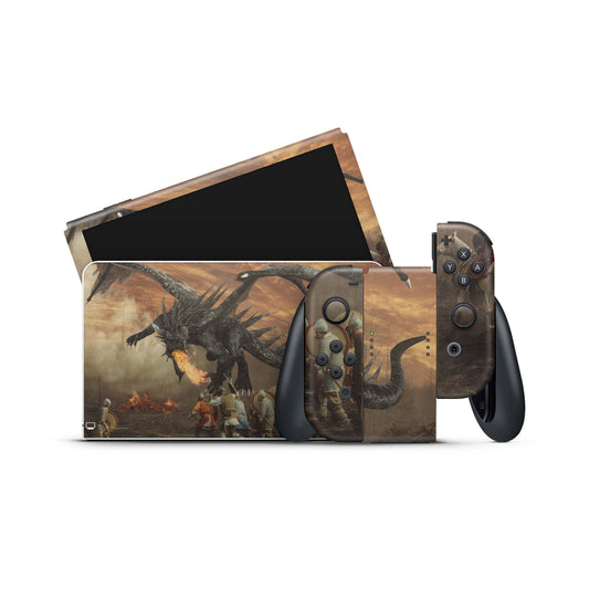 Nintendo Switch Skin Wrap Aufkleber Vinyl Skins Folie Design Drachen Aufkleber Skins4u   