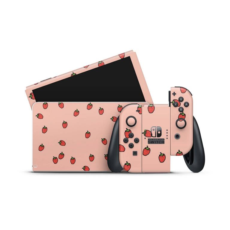 Nintendo Switch Skins Aufkleber Design Schutz Folie Sticker Cover Set Aufkleber Skins4u Erdbeeren  