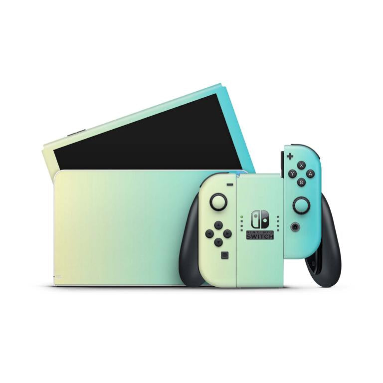 Nintendo Switch Skins Aufkleber Design Schutz Folie Sticker Cover Set Aufkleber Skins4u Pastell gelb-blau  