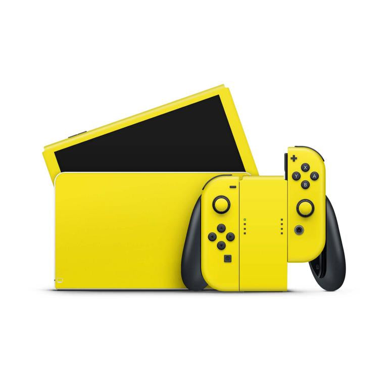Nintendo Switch Skins Aufkleber Design Schutz Folie Sticker Cover Set Aufkleber Skins4u Solid State gelb  