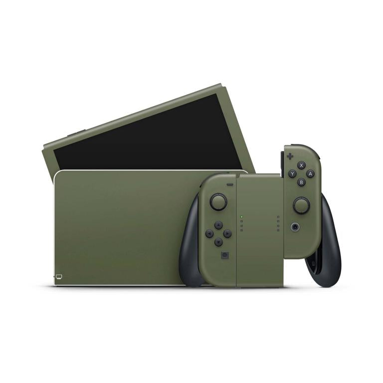 Nintendo Switch Skins Aufkleber Design Schutz Folie Sticker Cover Set Aufkleber Skins4u Solid State olive  