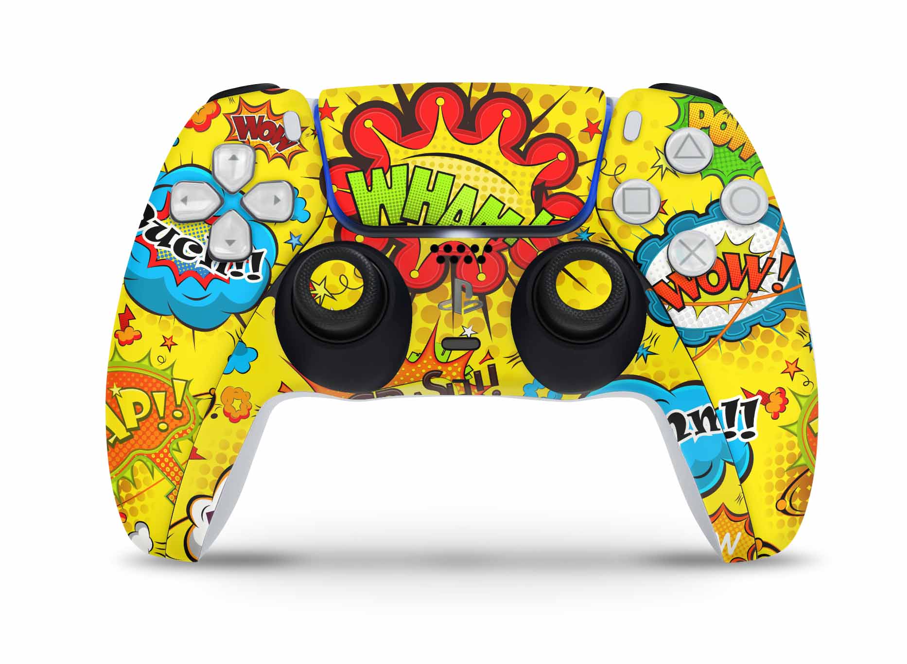 PS5 Controller Skin Vinyl Design Schutzfolie individualisiere Playstation 5 Gamepad Comics gelb Aufkleber skins4u   