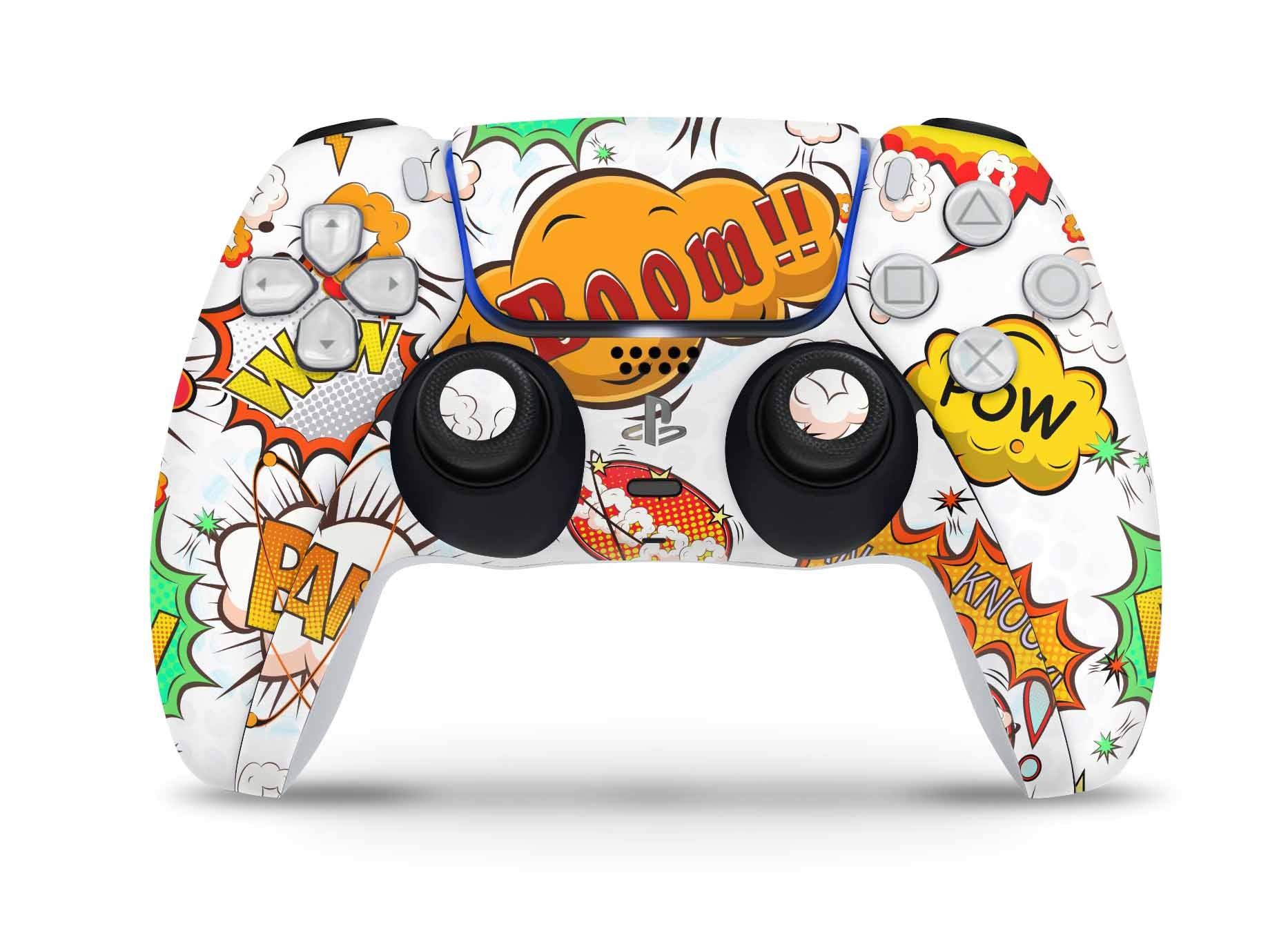 PS5 Controller Skin Vinyl Design Schutzfolie individualisiere Playstation 5 Gamepad Comics weiss Aufkleber skins4u   