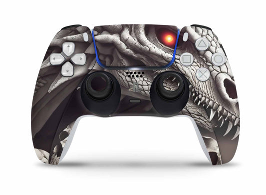 PS5 Controller Skin Vinyl Design Schutzfolie individualisiere Playstation 5 Gamepad Dragon Skull Aufkleber skins4u   