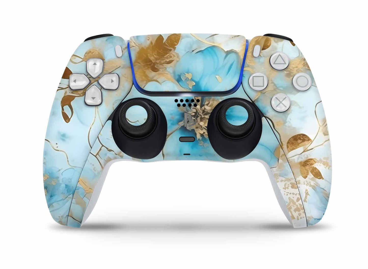 PS5 Controller Skin Vinyl Design Schutzfolie individualisiere Playstation 5 Gamepad Gold blue Fantasy Aufkleber skins4u   