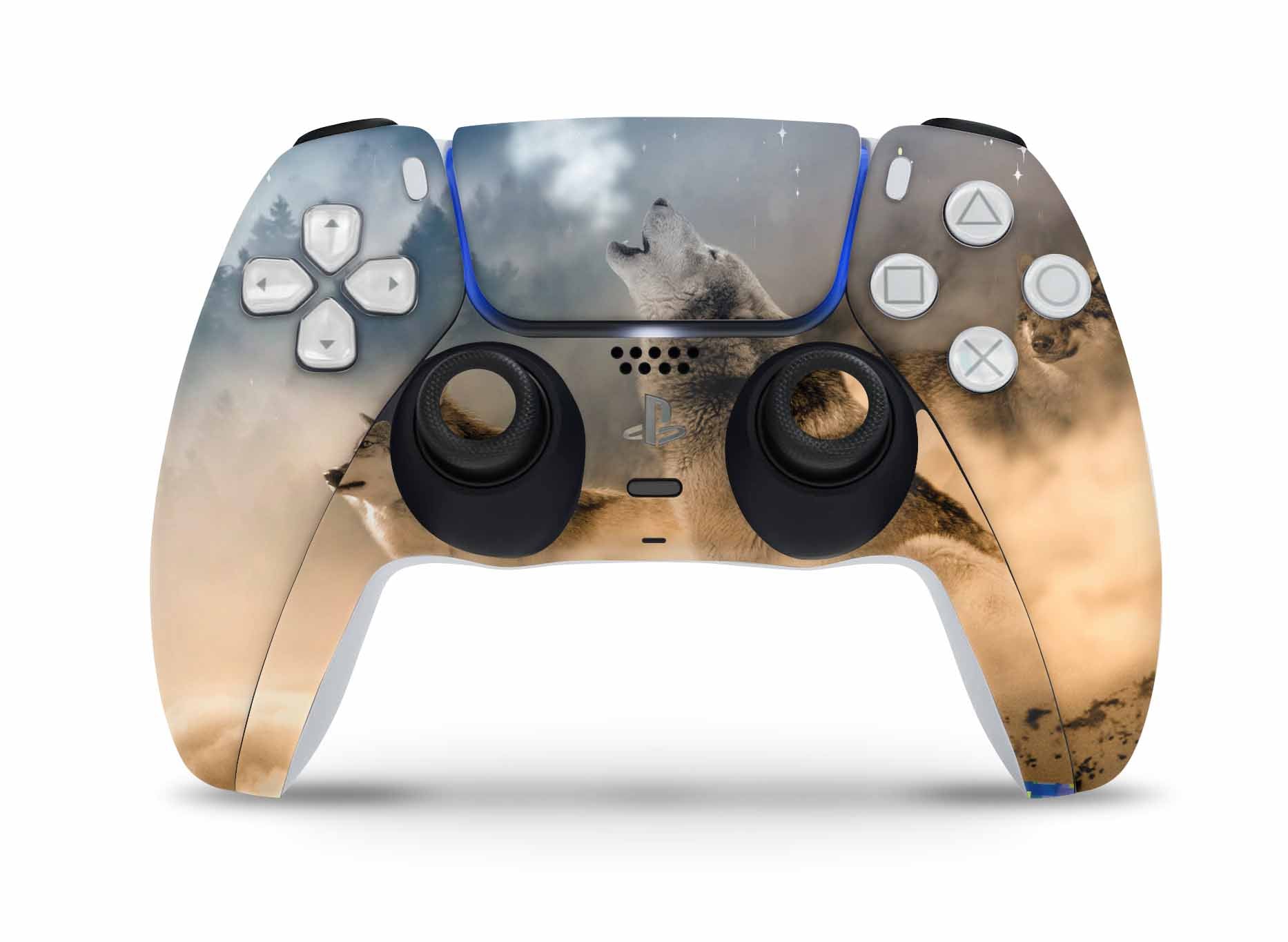 PS5 Controller Skin Vinyl Design Schutzfolie individualisiere Playstation 5 Gamepad Howling Moon Aufkleber skins4u   