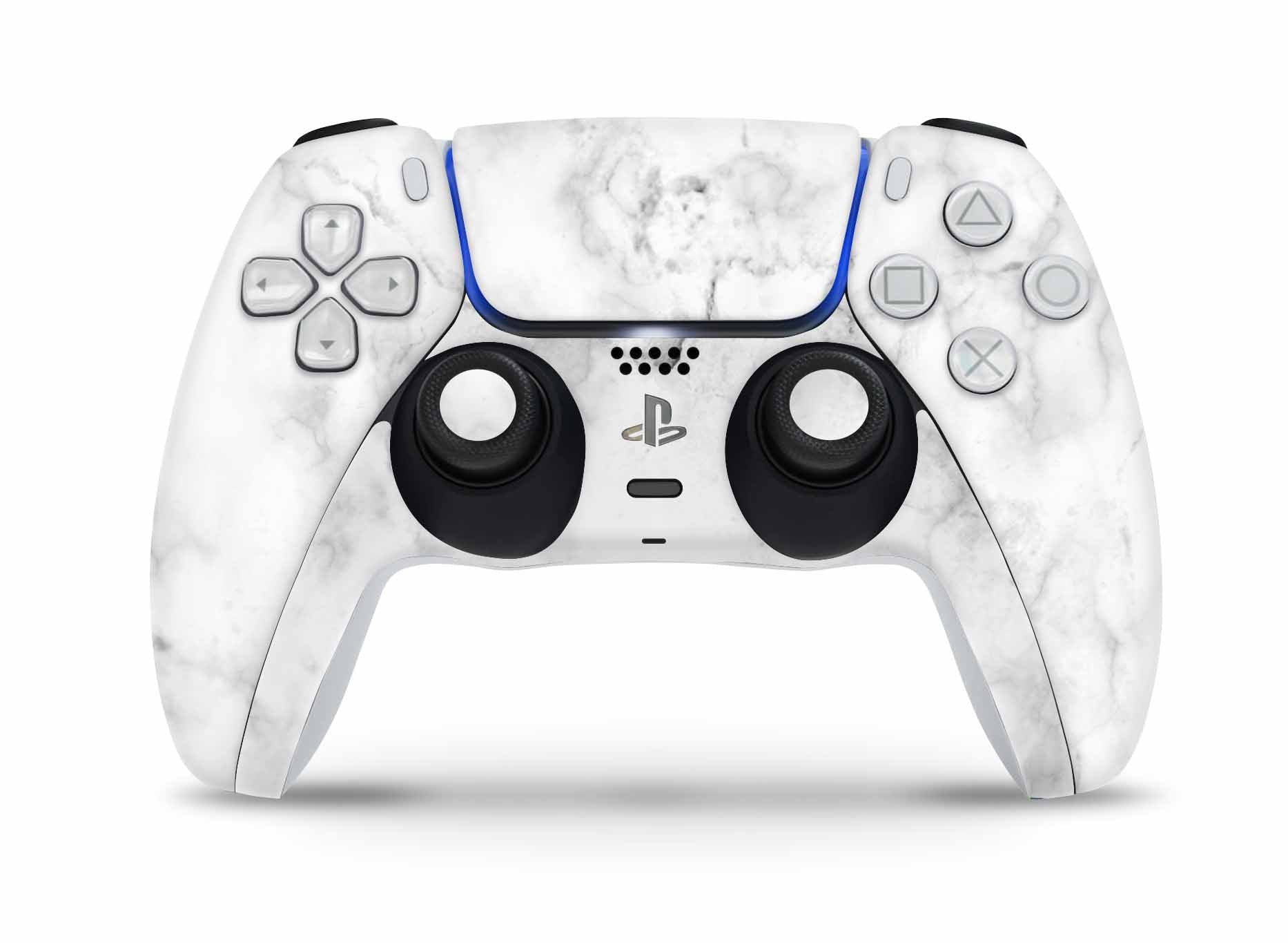 PS5 Controller Skin Vinyl Design Schutzfolie individualisiere Playstation 5 Gamepad Marmor weiss Aufkleber skins4u   