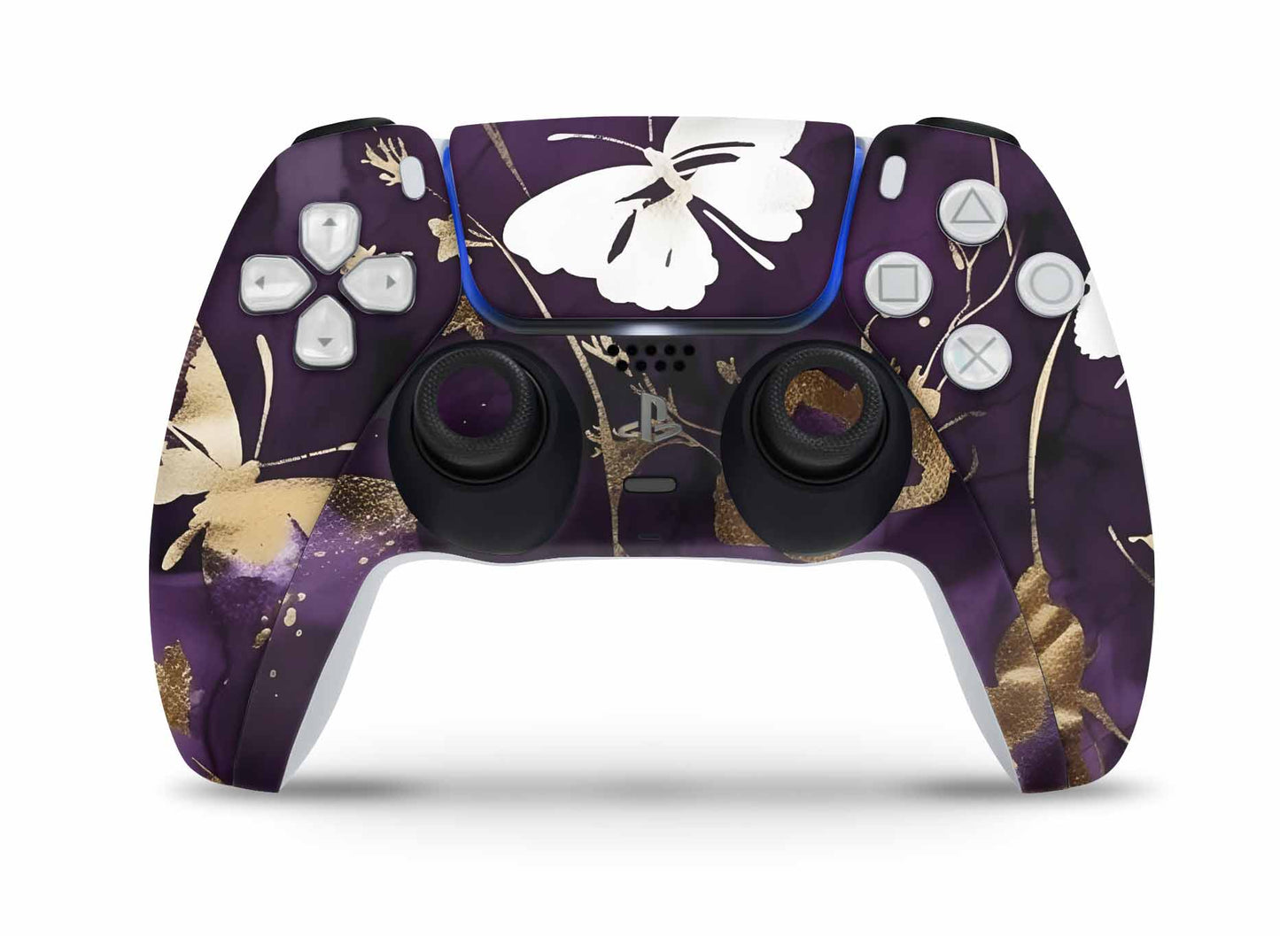 PS5 Controller Skin Vinyl Design Schutzfolie individualisiere Playstation 5 Gamepad Purple Butterfly Aufkleber skins4u   