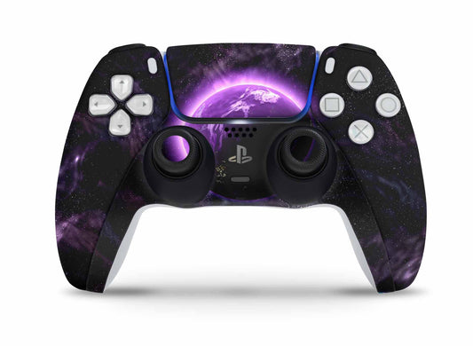 PS5 Controller Skin Vinyl Design Schutzfolie individualisiere Playstation 5 Gamepad Purple Space Aufkleber skins4u   