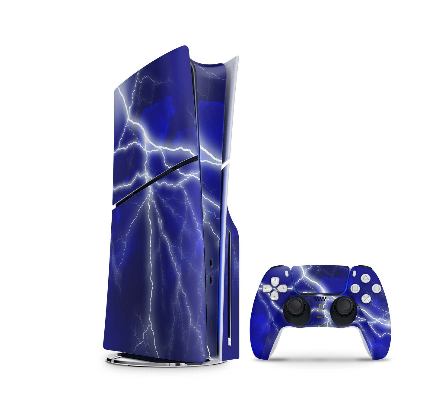 PS5 Slim Skins Disk Edition Aufkleber Design Premium Playstation 5 Skin + PS5 Controller Skin Apocalypse blue Aufkleber skins4u   