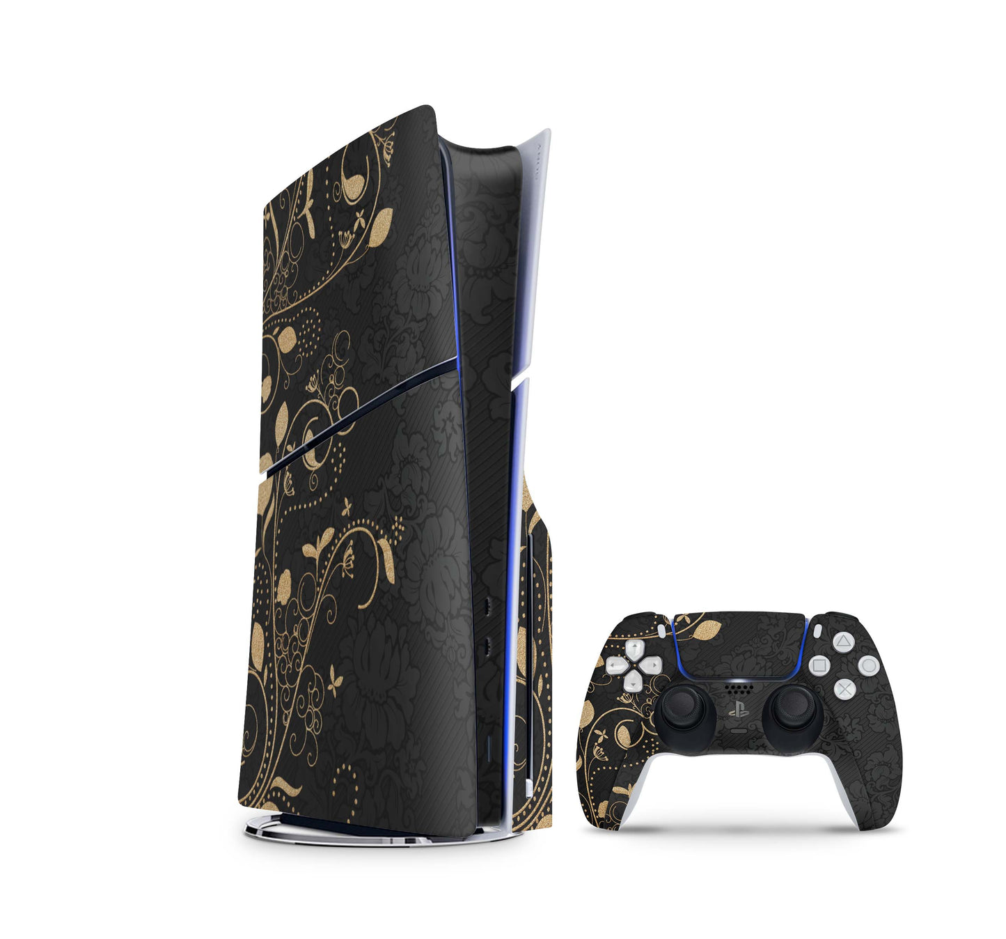 PS5 Slim Skins Disk Edition Aufkleber Design Premium Playstation 5 Skin + PS5 Controller Skin Darkmoon Aufkleber skins4u   