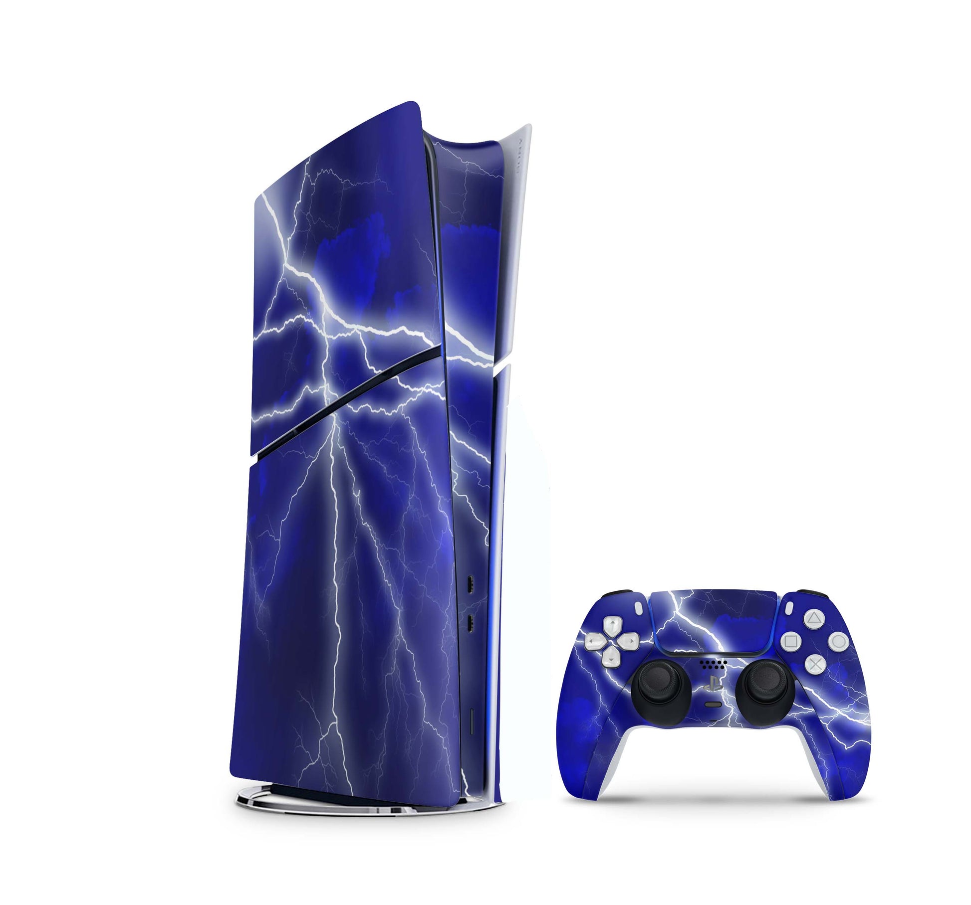 PS5 Slim Skins DIGITAL Edition Aufkleber Design Premium Playstation 5 Skin + PS5 Controller Skin Apocalypse blue Aufkleber skins4u   