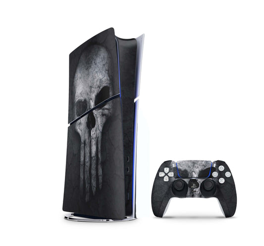 PS5 Slim Skins DIGITAL Edition Aufkleber Design Premium Playstation 5 Skin + PS5 Controller Skin Hard Skull Aufkleber skins4u   