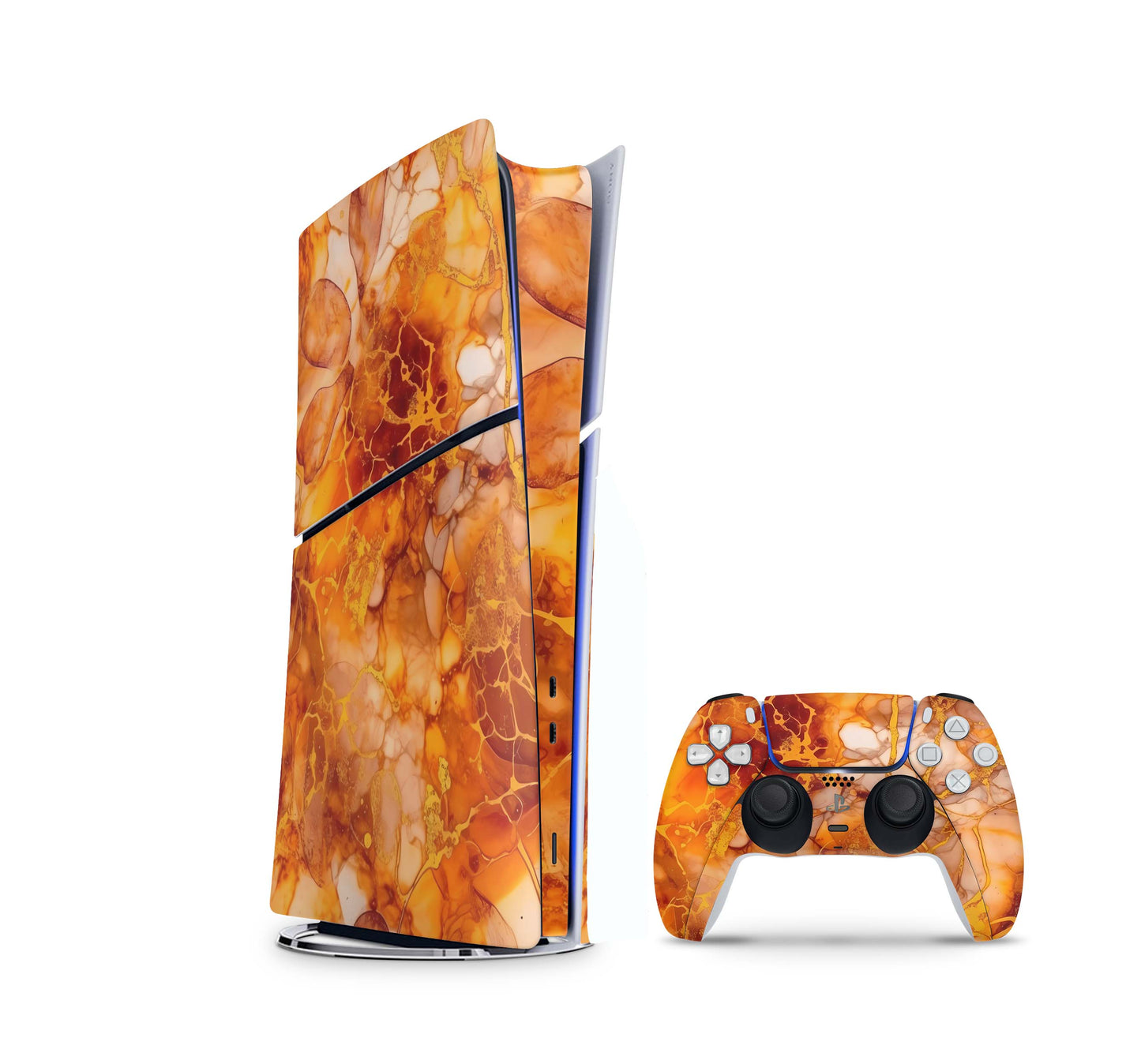 PS5 Slim Skins DIGITAL Edition Aufkleber Design Premium Playstation 5 Skin + PS5 Controller Skin Herbstgold Aufkleber skins4u   