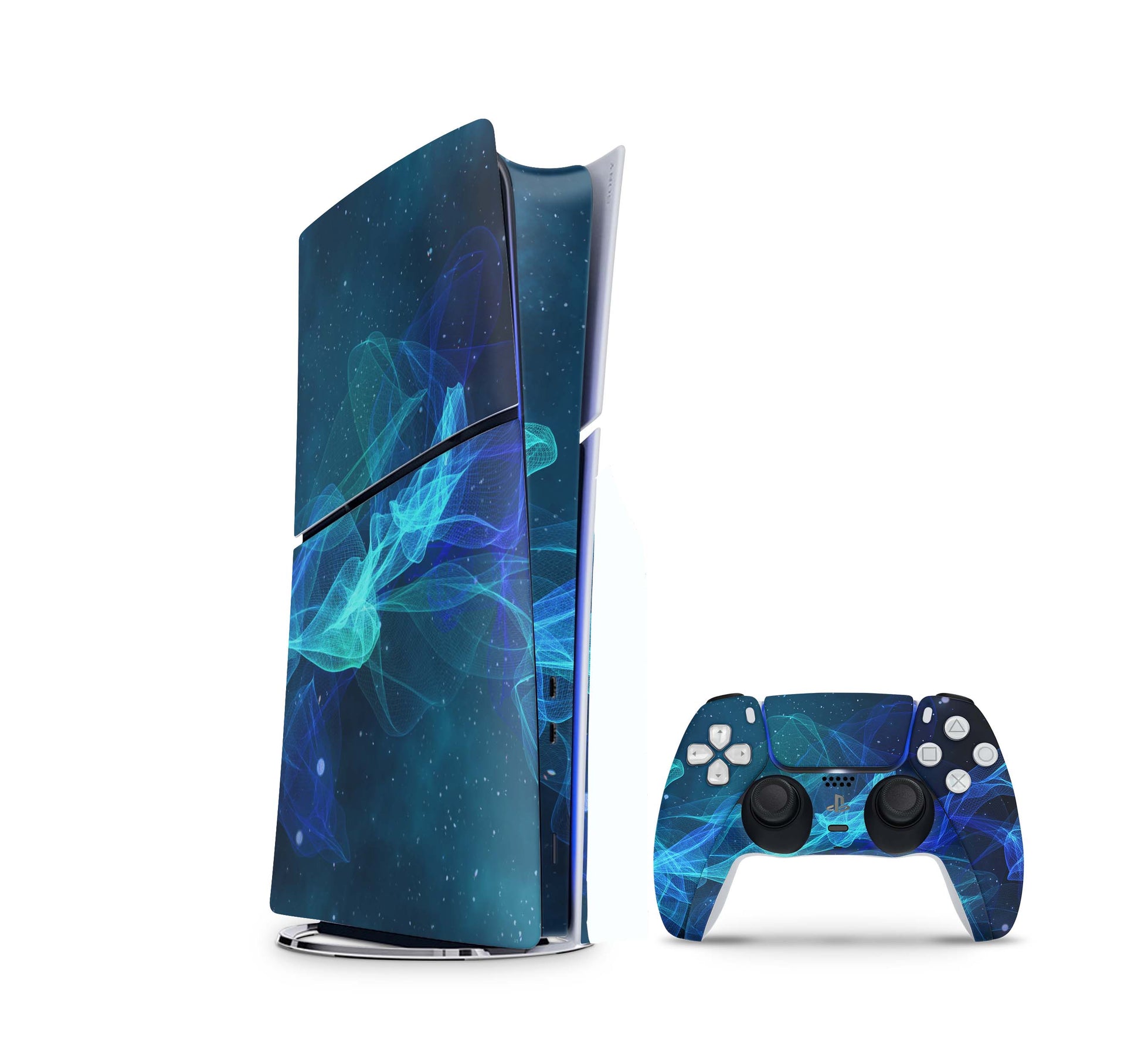 PS5 Slim Skins DIGITAL Edition Aufkleber Design Premium Playstation 5 Skin + PS5 Controller Skin Star Spiral Aufkleber skins4u   