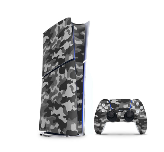 PS5 Slim Skins DIGITAL Edition Aufkleber Design Premium Playstation 5 Skin + PS5 Controller Skin Urban Camo Aufkleber skins4u   