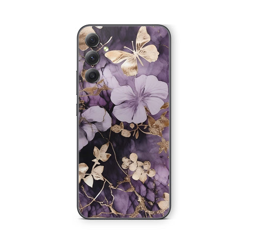 Samsung Galaxy A04s Skin Schutzfolie Aufkleber Skins Design Flower and Butterfly Elektronik-Sticker & -Aufkleber skins4u   