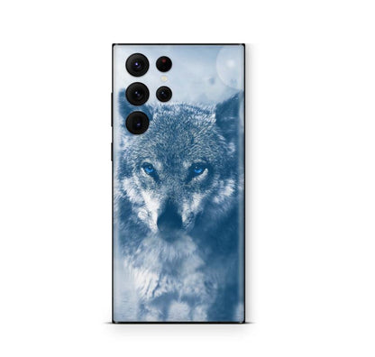 Samsung Galaxy S22 Skins Aufkleber Schutzfolie samsung galaxy s22 Skins4u Wolf blue eyes  