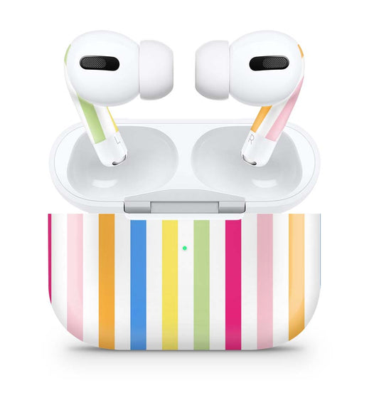 Apple AirPods Pro Skin Aufkleber Design Schutzfolie Colorfull Stripes Elektronik-Sticker & -Aufkleber skins4u   