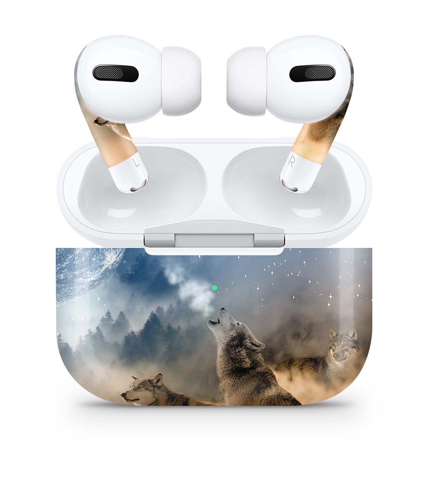 Apple AirPods Pro Skin Aufkleber Design Schutzfolie Howling Moon Elektronik-Sticker & -Aufkleber skins4u   