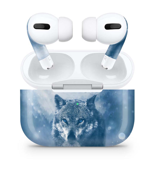 Apple AirPods Pro 2 Skin Aufkleber Design Schutzfolie Wolf blue Eyes Elektronik-Sticker & -Aufkleber skins4u   