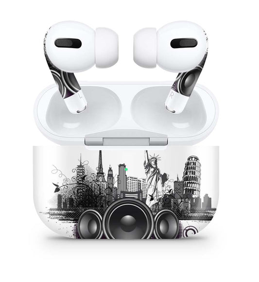 Apple AirPods Pro 2 Skin Aufkleber Design Schutzfolie World Buildings Elektronik-Sticker & -Aufkleber skins4u   