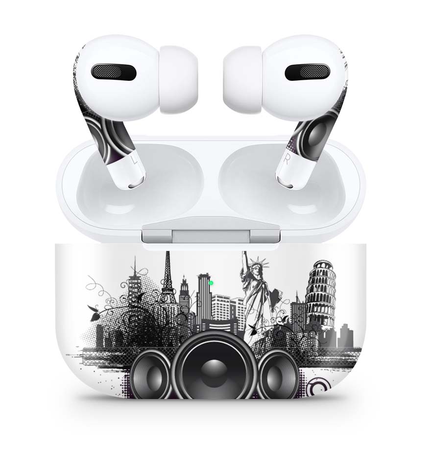 Apple AirPods Pro Skin Aufkleber Design Schutzfolie World Buildings Elektronik-Sticker & -Aufkleber skins4u   