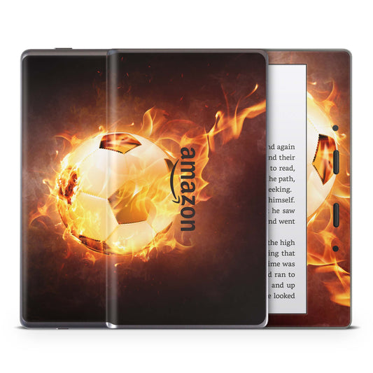 Amazon Kindle Oasis Skin 9.Generation Design Aufkleber Schutzfolie brennender fussball Aufkleber skins4u   