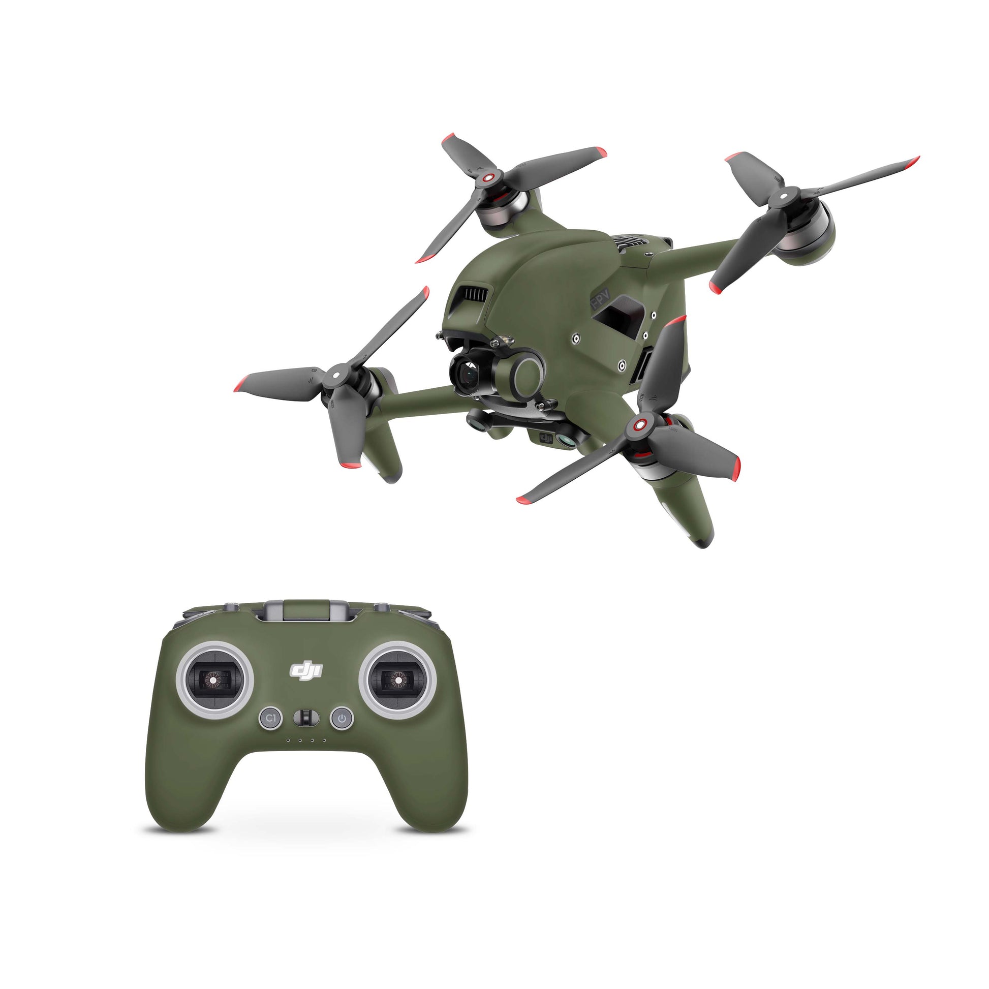 DJI FPV Skin Drohnen Folie DJI Skins für Goggles 2 und DJI Controller matt olive Elektronik-Sticker & -Aufkleber Skins4u DJI FPV Drohne + Controller 1 