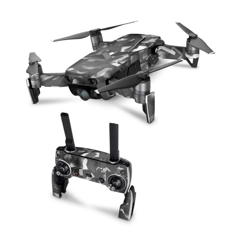 DJI Mavic Air Skin Vinyl Drohnen Aufkleber Skins Set Sticker Folie Elektronik-Sticker & -Aufkleber Skins4u Shattered black grey  