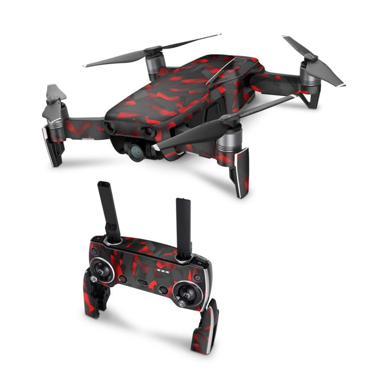 DJI Mavic Air Skin Vinyl Drohnen Aufkleber Skins Set Sticker Folie Elektronik-Sticker & -Aufkleber Skins4u Shattered black red  