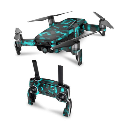 DJI Mavic Air Skin Vinyl Drohnen Aufkleber Skins Set Sticker Folie Elektronik-Sticker & -Aufkleber Skins4u Shattered black blue  