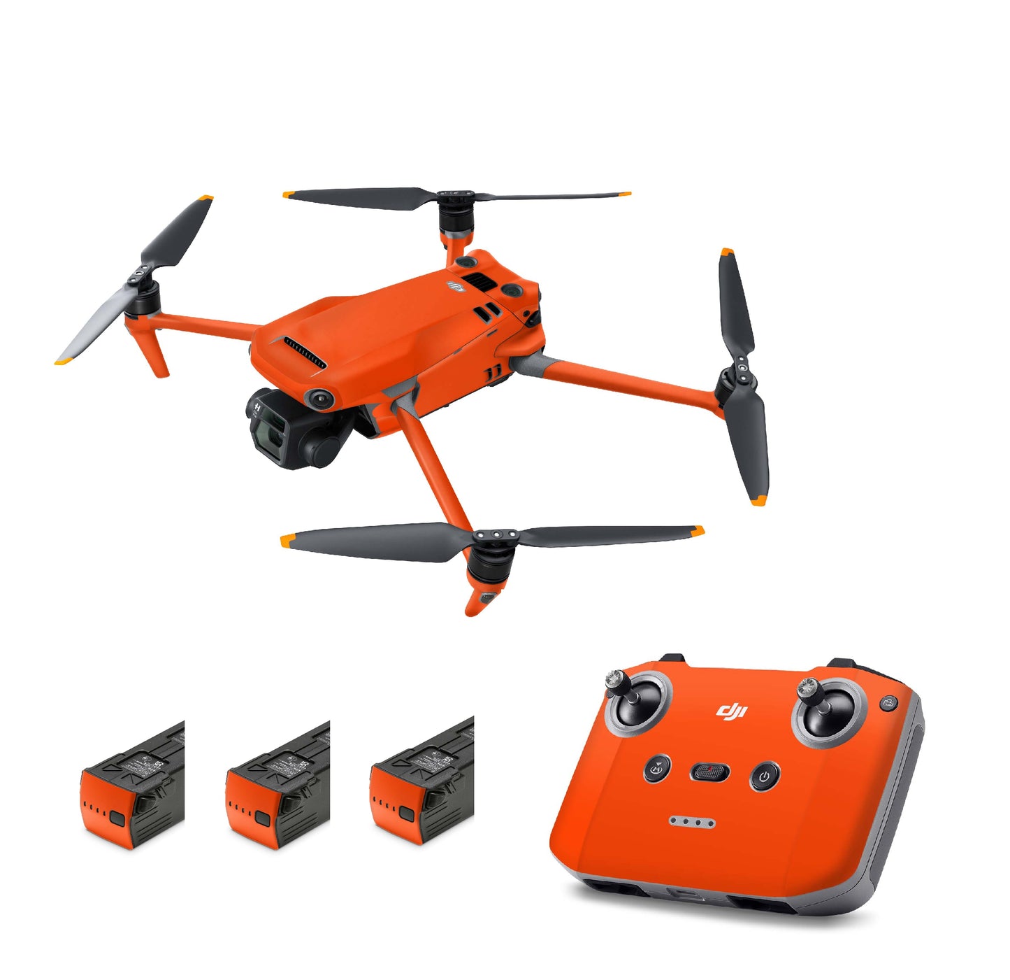 DJI Mavic 3 Cine Thermal Enterprise Skin Folie Neon Signal Farben Orange selbst zusammenstellen Aufkleber Skins4u Komplett Set mit Controller und 4 Akkus Mavic 3 / Cine 