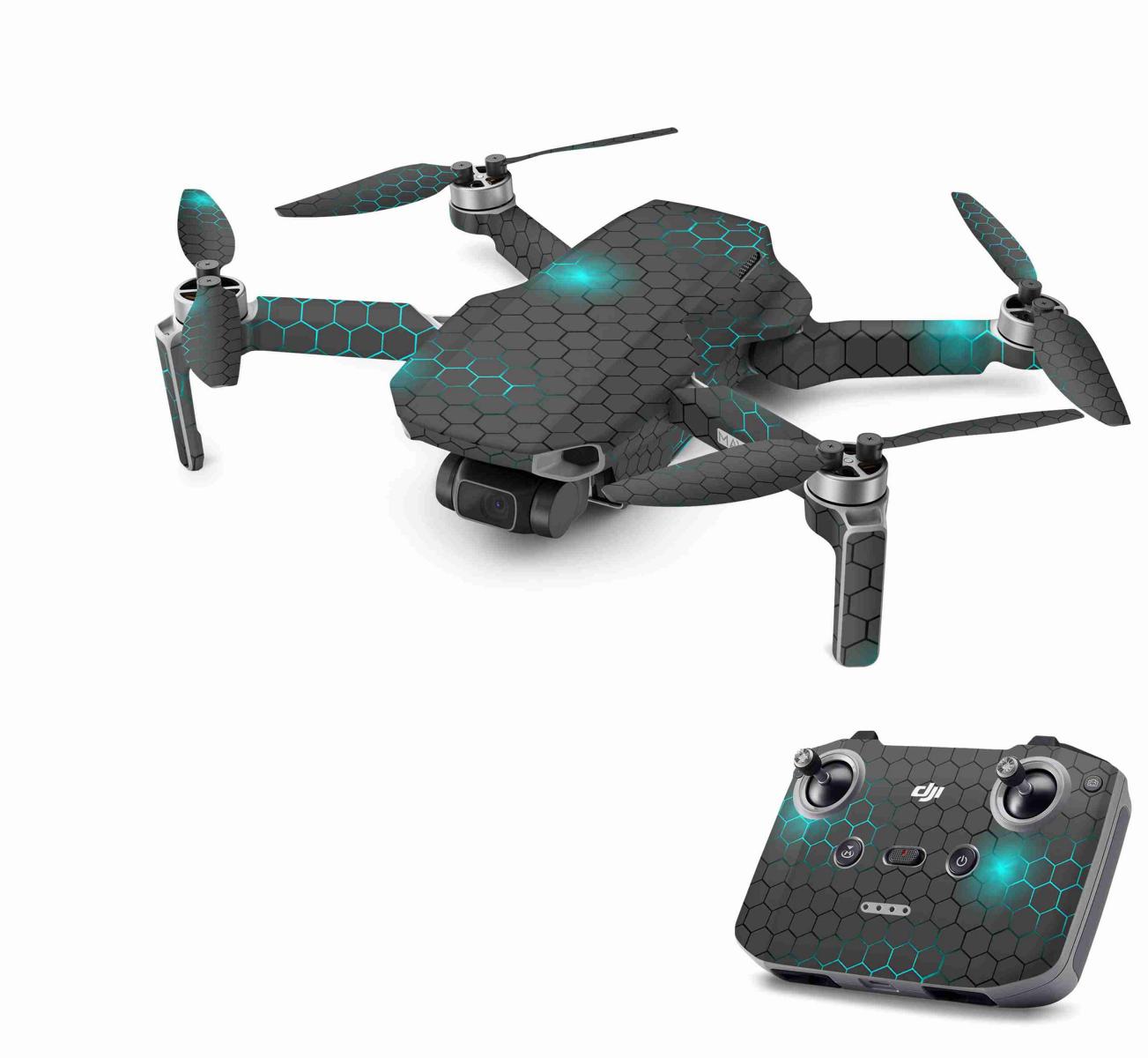 DJI Mavic Mini Serie Skins Mini 2 Mini SE Drohnen Aufkleber Set Exo small blue Elektronik-Sticker & -Aufkleber Skins4u DJI Mini 2  